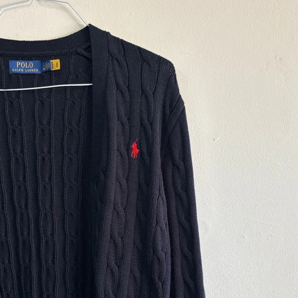 Polo Ralph Lauren logo-embroidered cable-knit cardigan